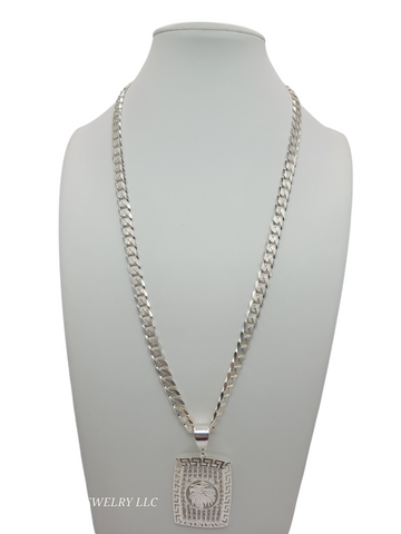 925 sterling silver chain. Eagle pendant. 24in. 8mm