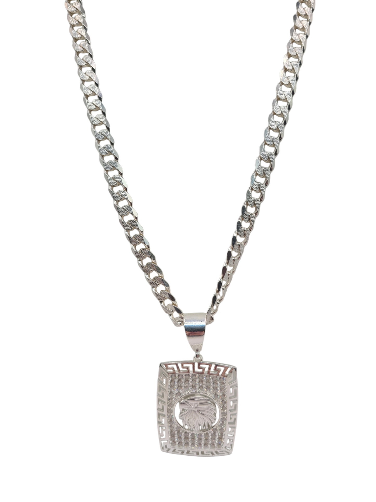 925 sterling silver chain. Eagle pendant. 24in. 8mm