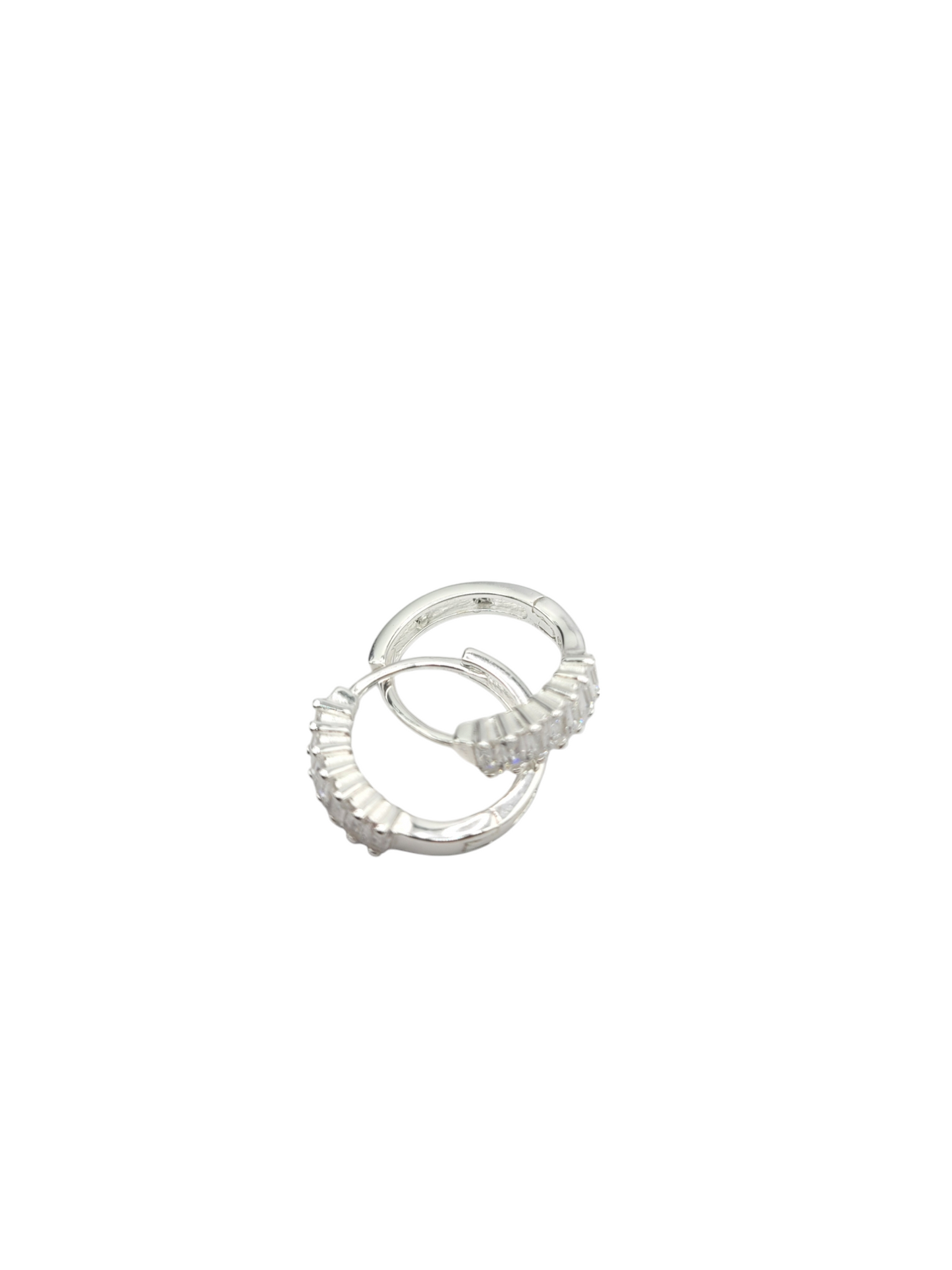 925 silver earrings. Round with CZ stones.