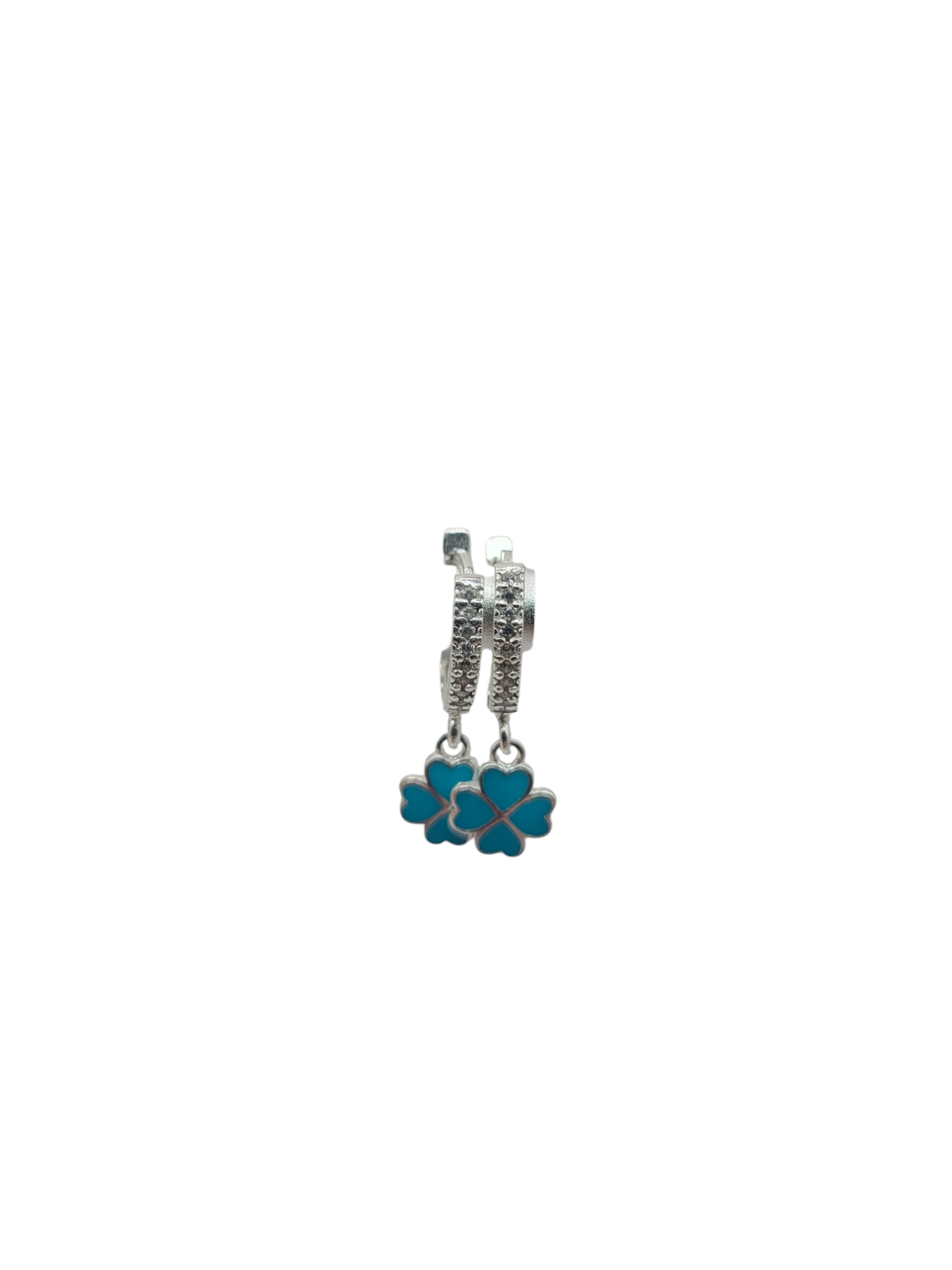 925 silver earrings. Sea blue clover