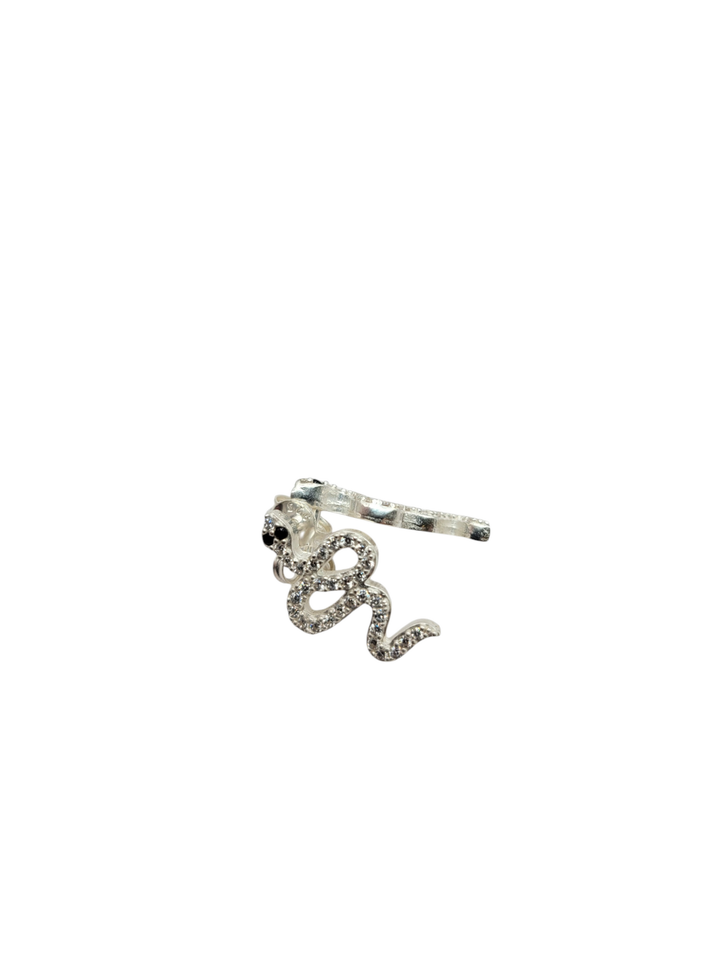 925 silver earrings. snake