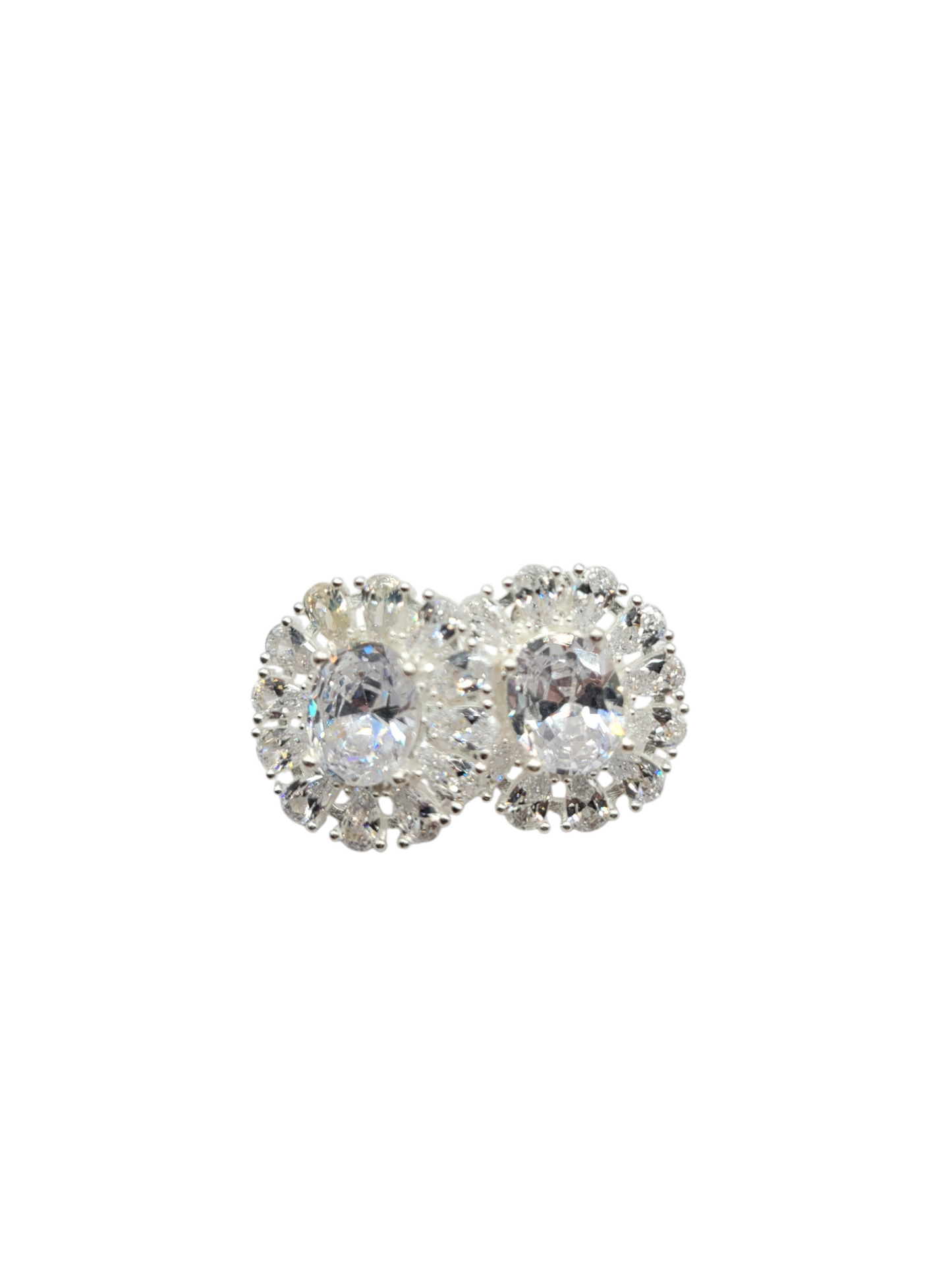 925 silver earrings. White CZ stone