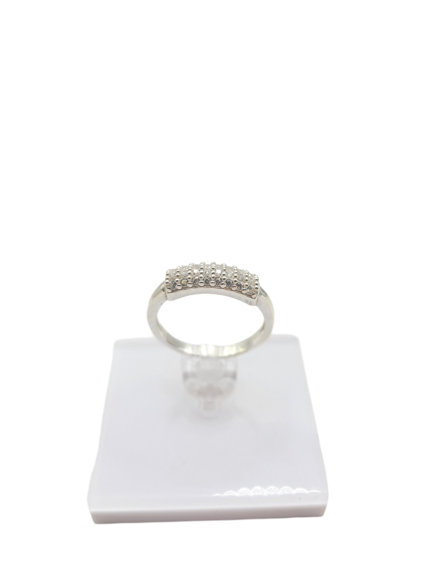 925 silver ring. Rectangle design with CZ stones. Size 6.5