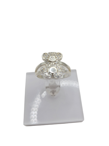 925 silver ring. bear. size 7. CZ stone