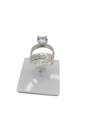 925 silver engagement ring set. Size 8