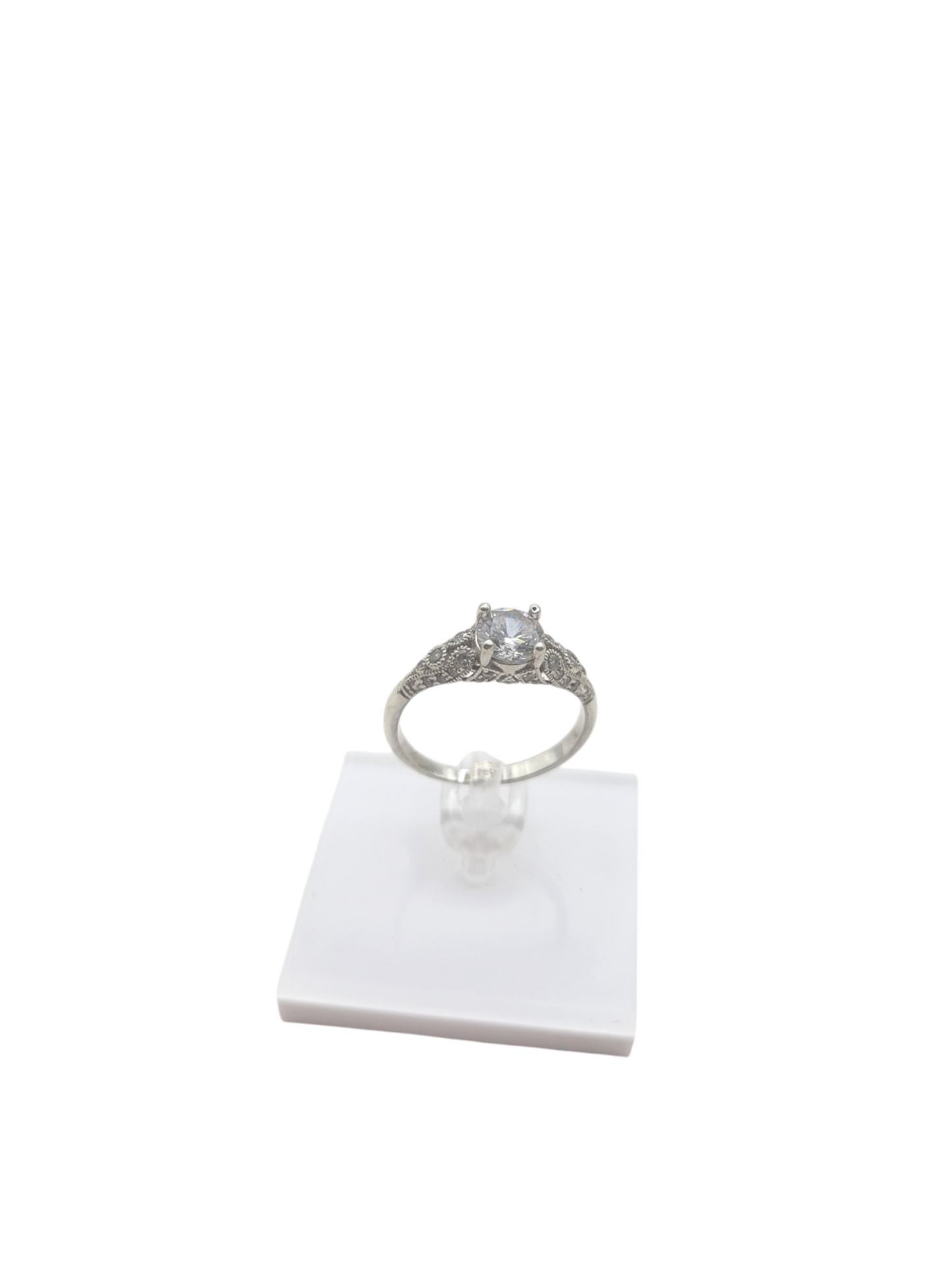 925 silver engagement ring. Large CZ stone