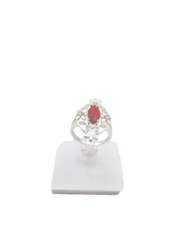 925 silver ring. Red CZ stone. Size 8.5