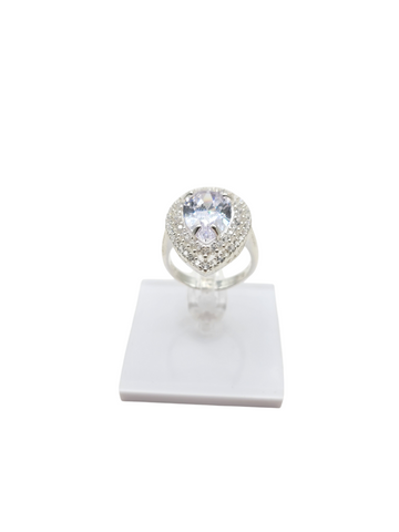 925 silver ring. White stone. Size 8.5