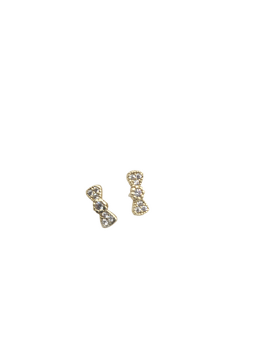 10K gold earrings. bows.