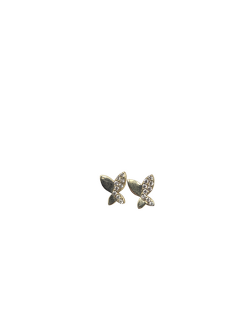 10K gold earrings. butterfly.