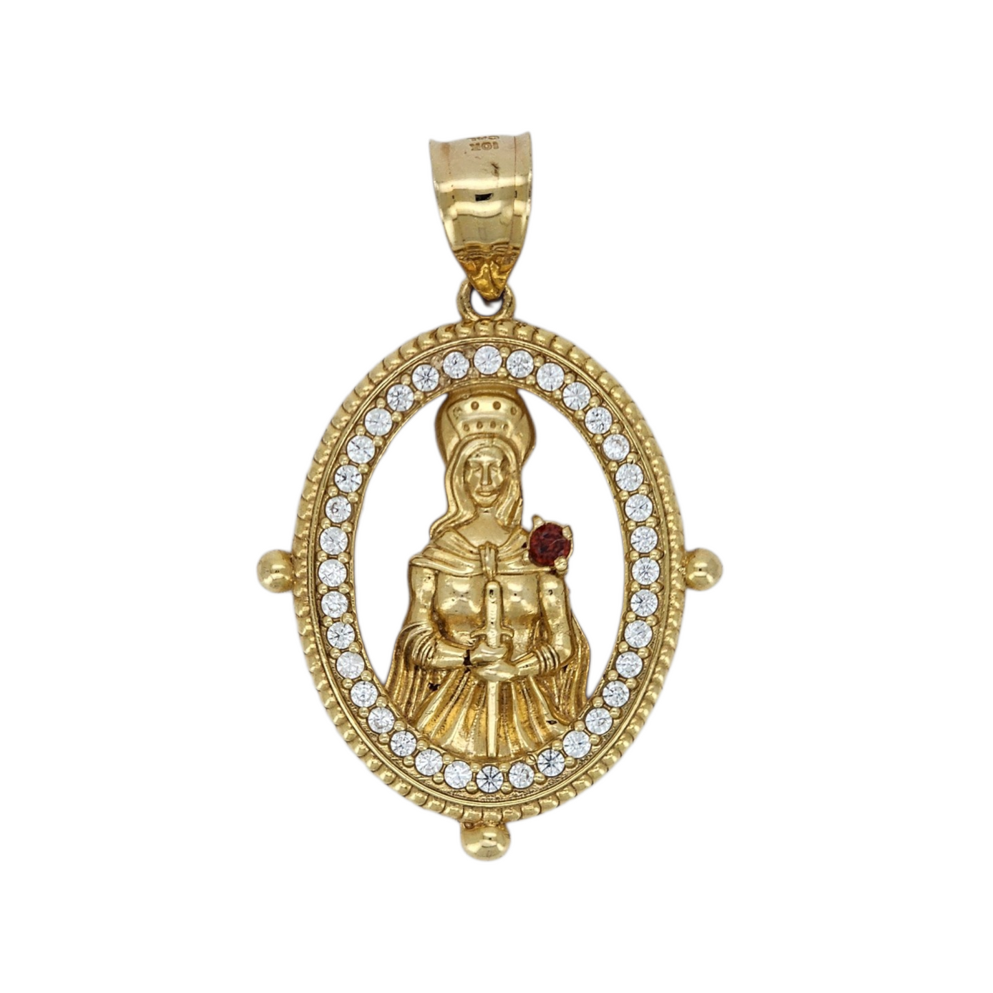 10k Gold St Barbara Pendant