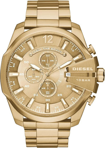 NEW GENUINE DIESEL MEGA CHEF DZ4360 YELLOW GOLD STAINLESS STEEL MENS WATCH