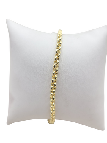 14K Gold Bracelet. Plain. 7.5in. 3.5mm