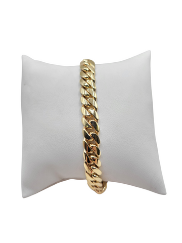 10K gold Cuban bracelet. Box clasp. 9in . 8.5mm