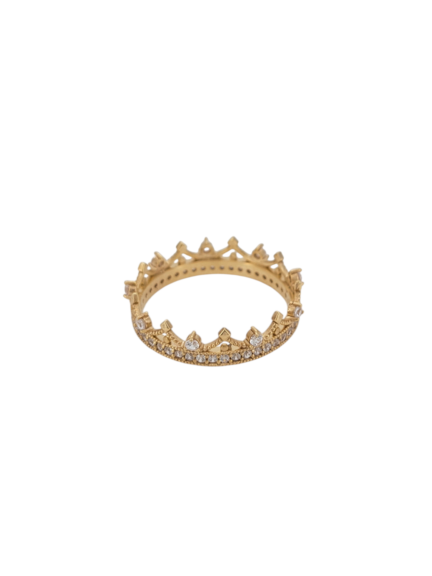 10K gold ring. Crown. CZ stone. Size 6.5
