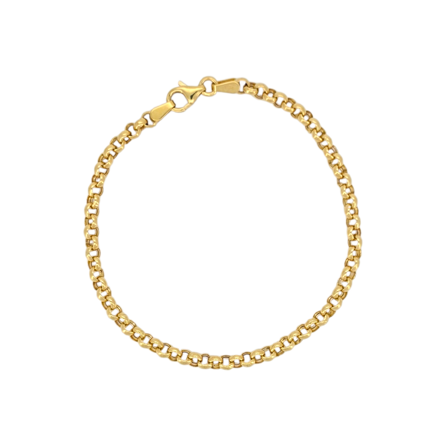 10K Gold Rolo Bracelet. 7in - 3.5mm