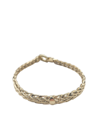 10K gold braided bracelet. 7 in. 6.1 mm.