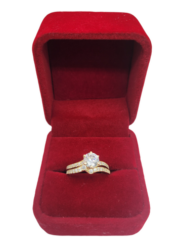 10K Gold Rings. Engagement. Duo. Lightning. Size 8.5