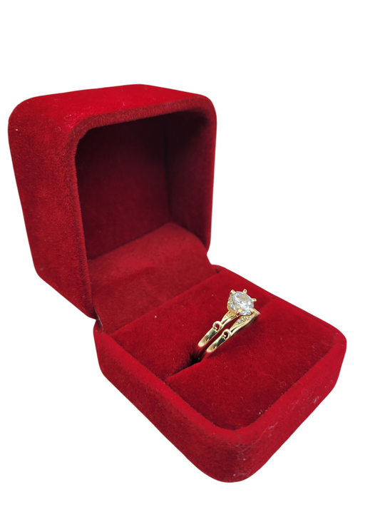 10K gold engagement rings. Small heart design with CZ stone. Size 8