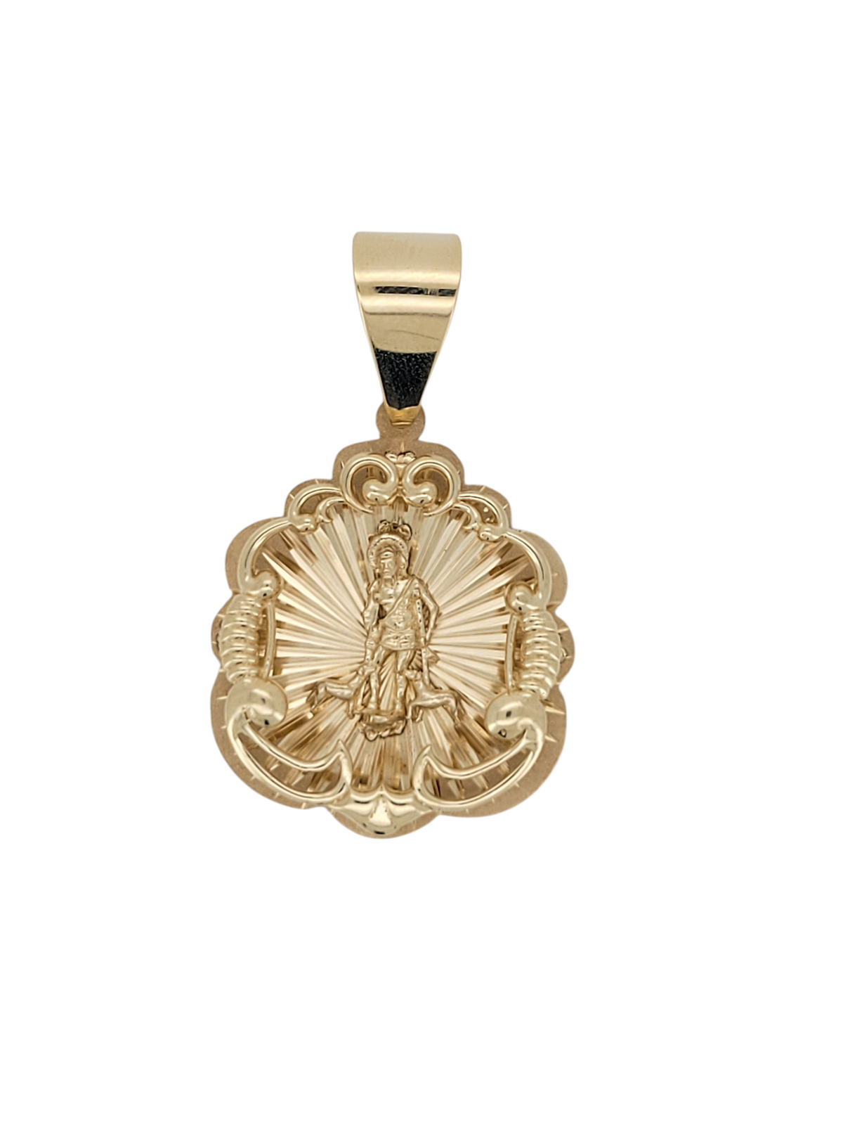 10K gold pendant. Saint Lazarus. 3D style.