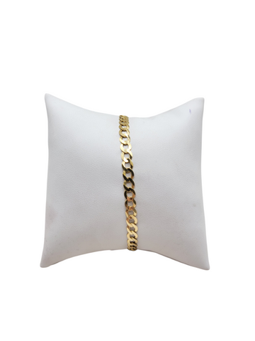 10K gold bracelet. plain . 7in. 5mm