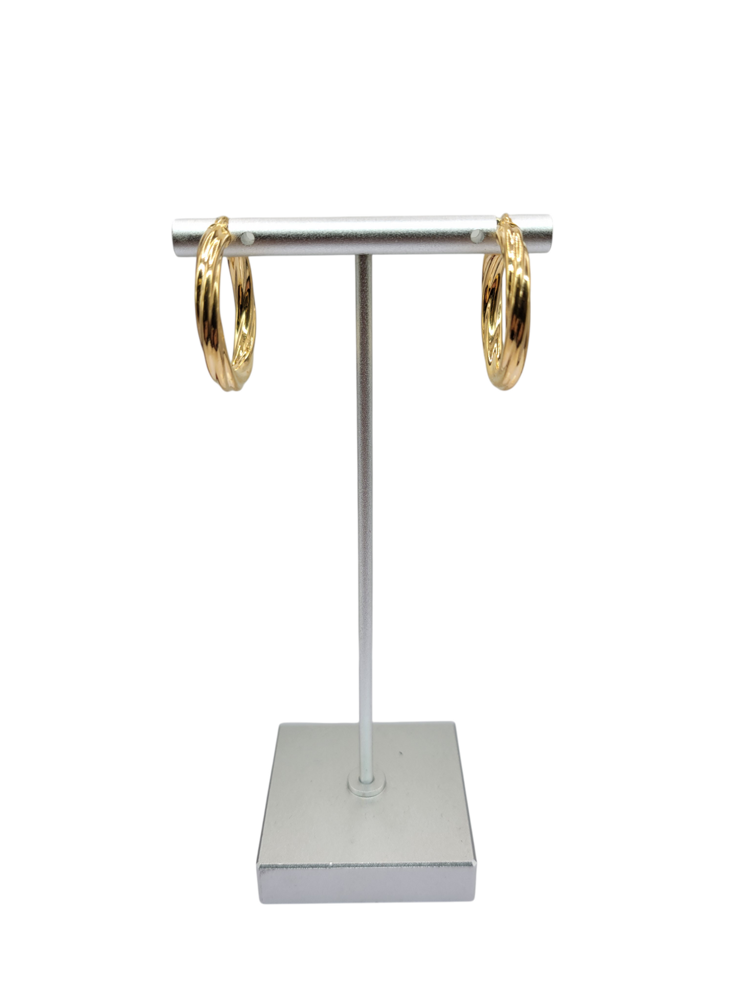 10K gold earrings. Thick twisted. Size 3