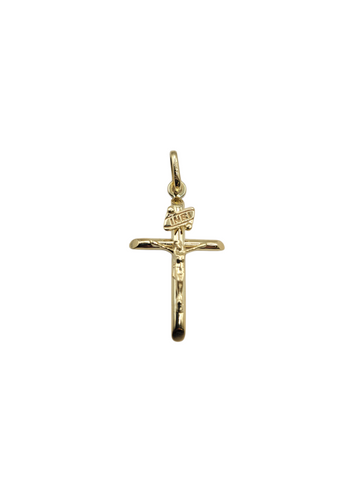 10K gold cross with Christ. Small.