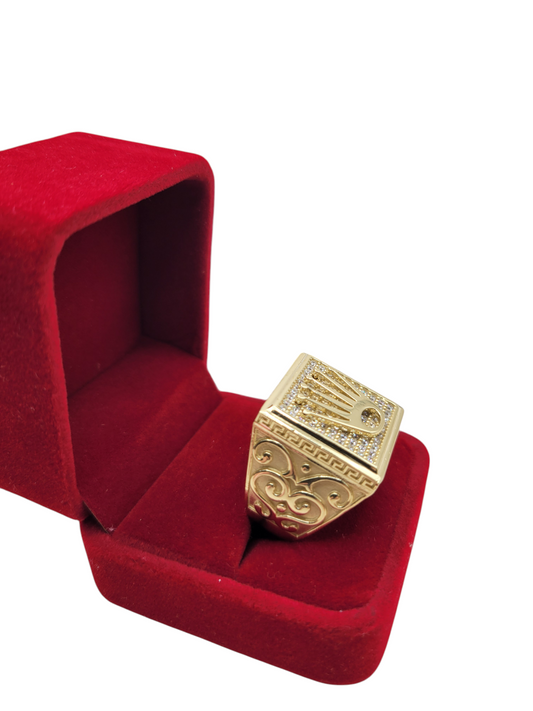 10K gold ring. Crown. CZ stone. Size 12