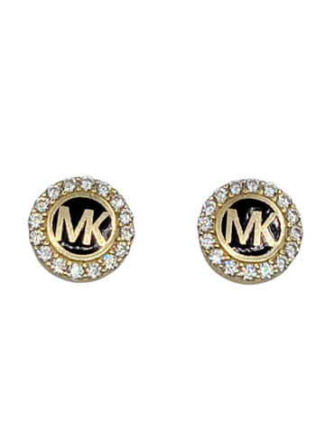 10K gold earrings. MK. CZ stone