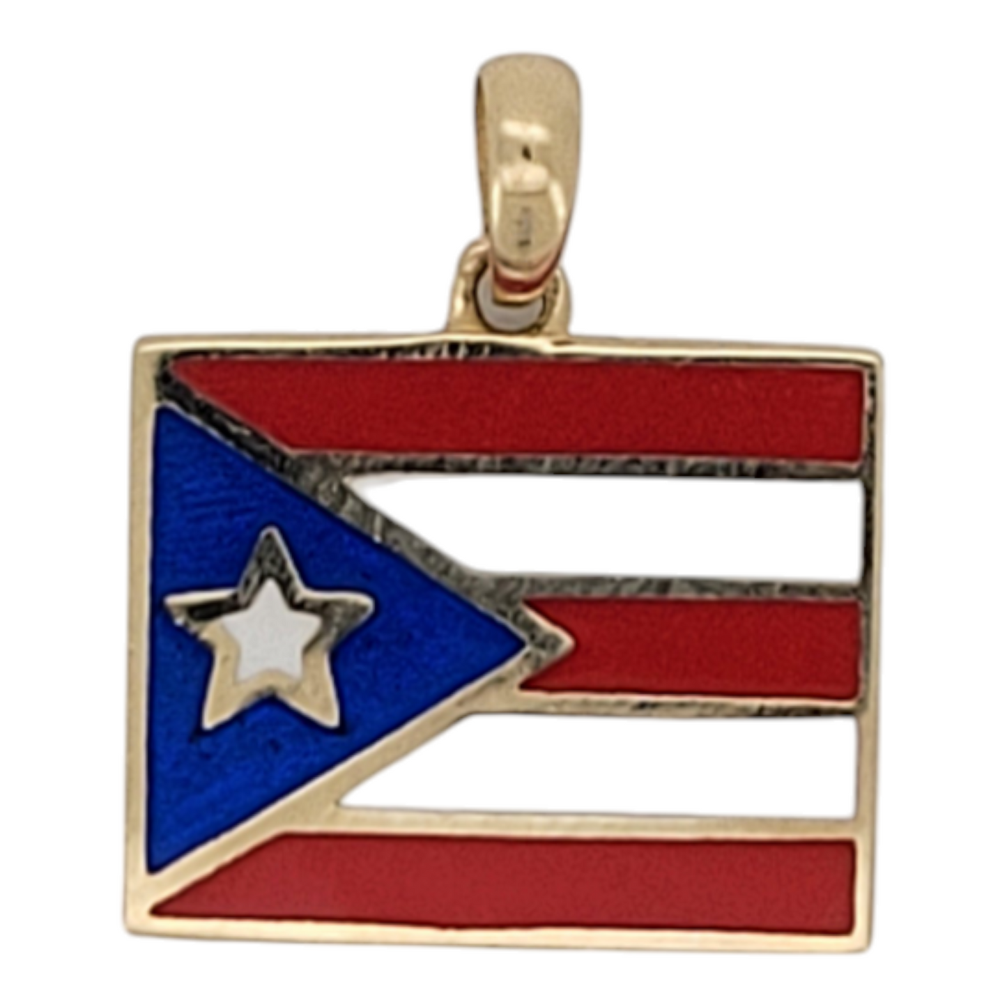 10K gold pendant. Puerto Rican flag.