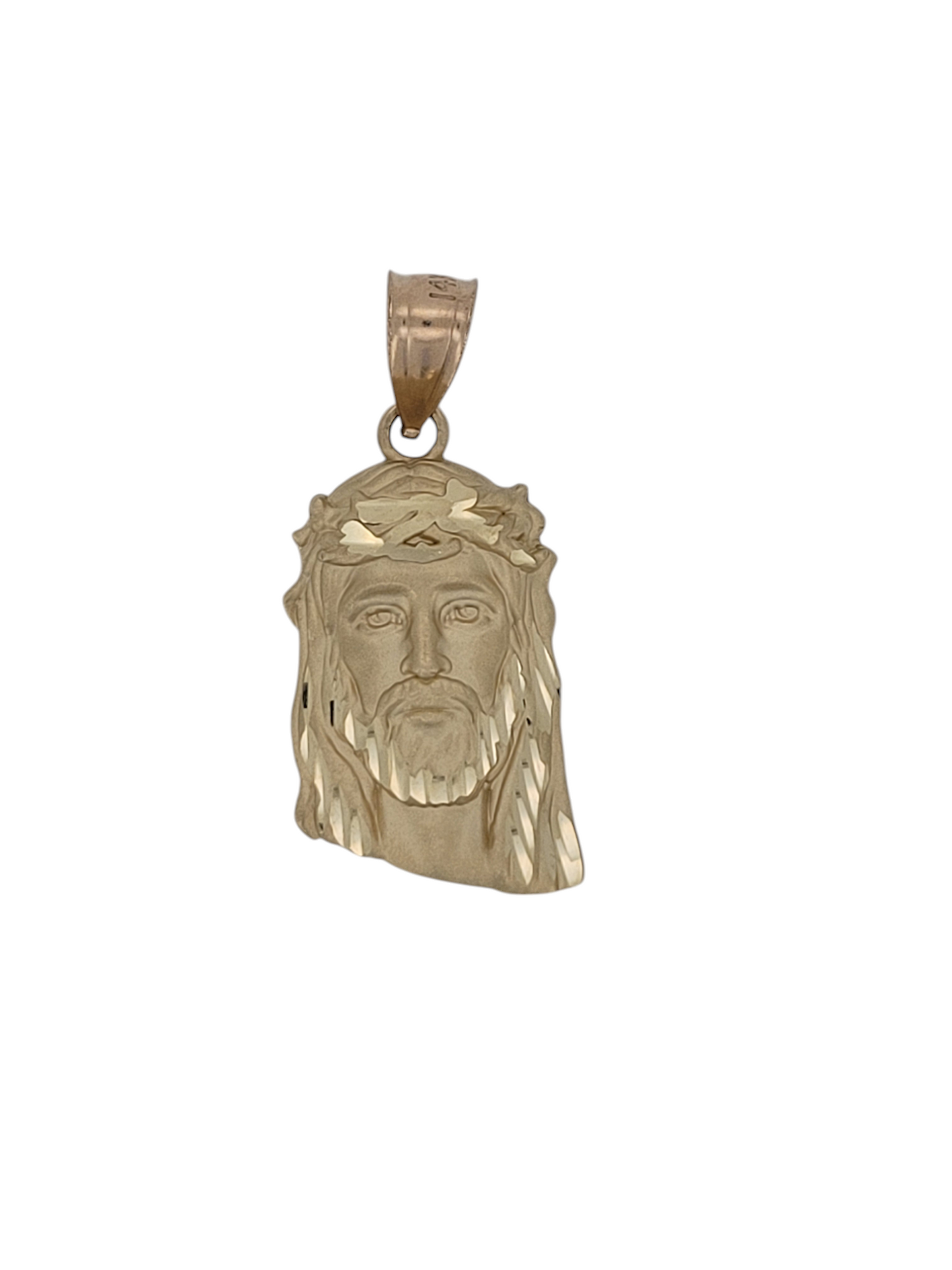 14K gold pendant . Jesus face