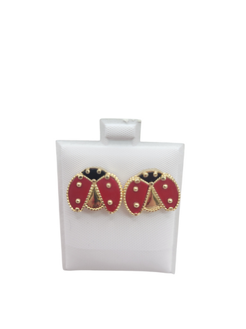 10K gold ladybug earrings.