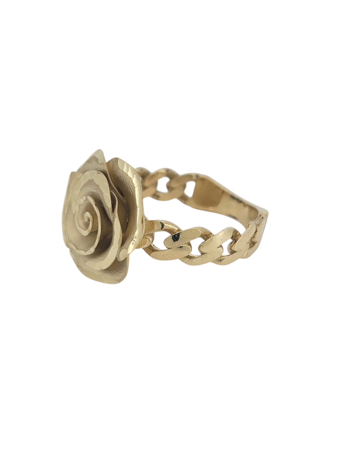 10K gold ring. Flower. Chain style. Size 9
