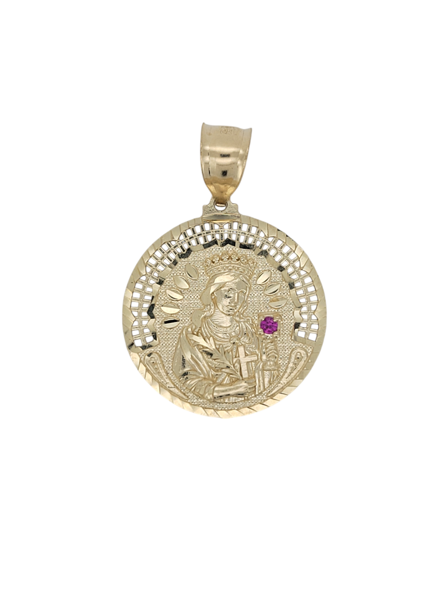 10K gold pendant. Saint Barbara.
