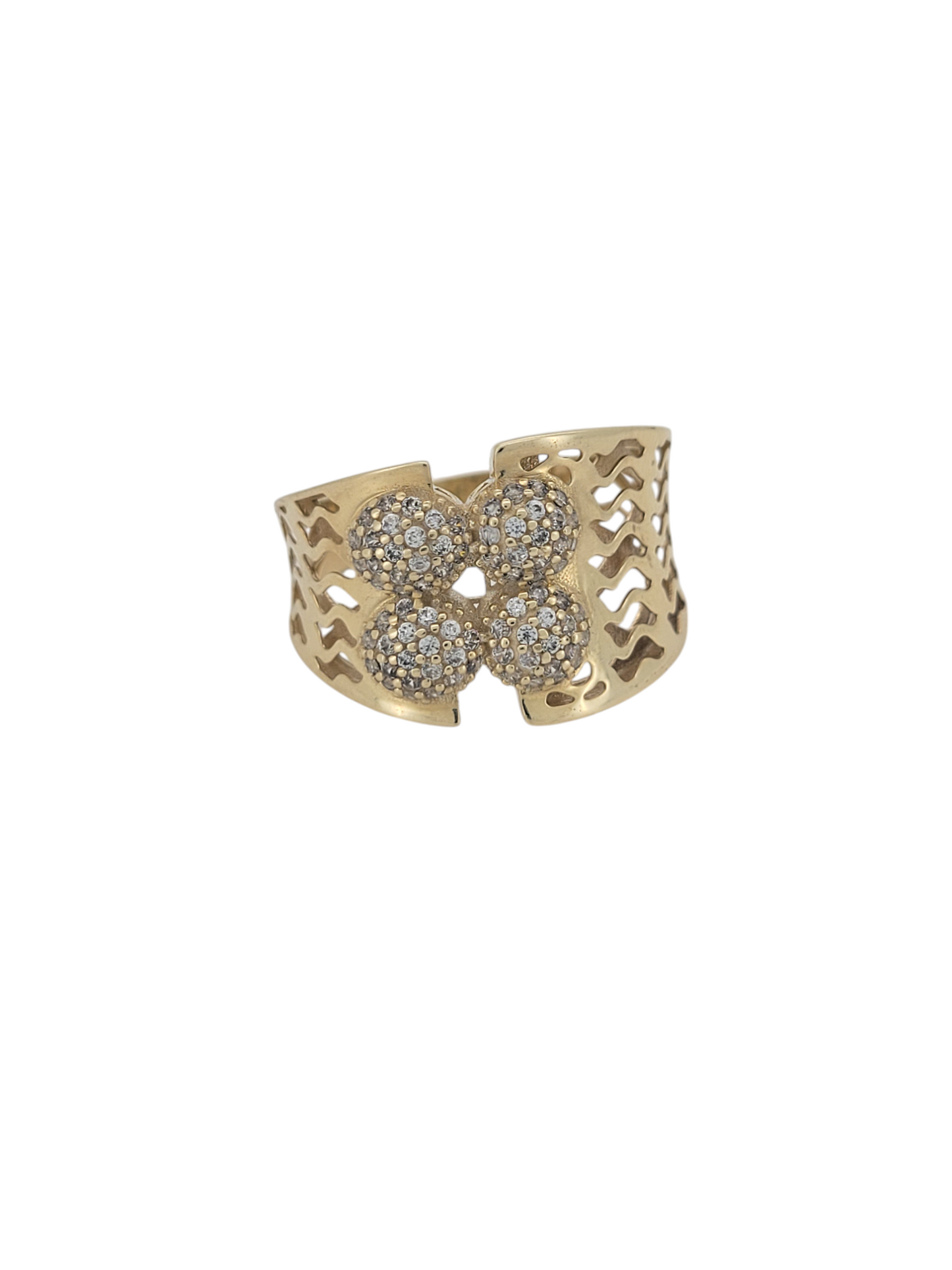 10K gold ring. 4 points with CZ stone. Size 7.5