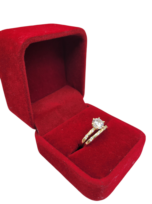 10K gold engagement rings. Duo with braided design. Size 8