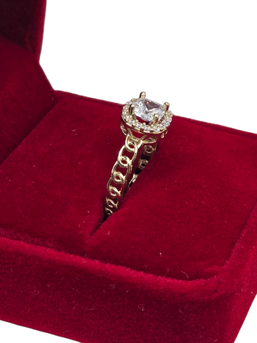 10k gold ring with CZ stones size 7