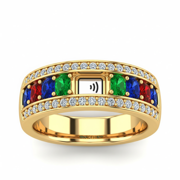 Kairos Ring: 18k Gold with Precious Gems & Digital Memory
