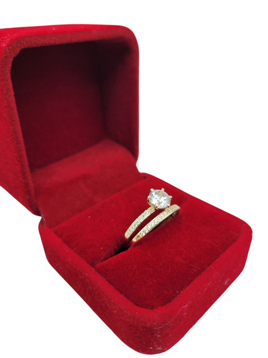 10K Gold Engagement Rings with CZ Stones. Size 8.5