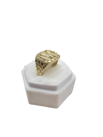 10K gold ring. Nuget style. Eagle. Size 10.5