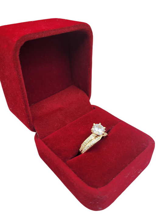 10K Gold Engagement Rings. Duo. CZ Stones. Size 7