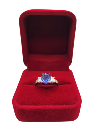 14K gold ring. Sapphire stone and 0.30ctw real diamonds. Size 8.5