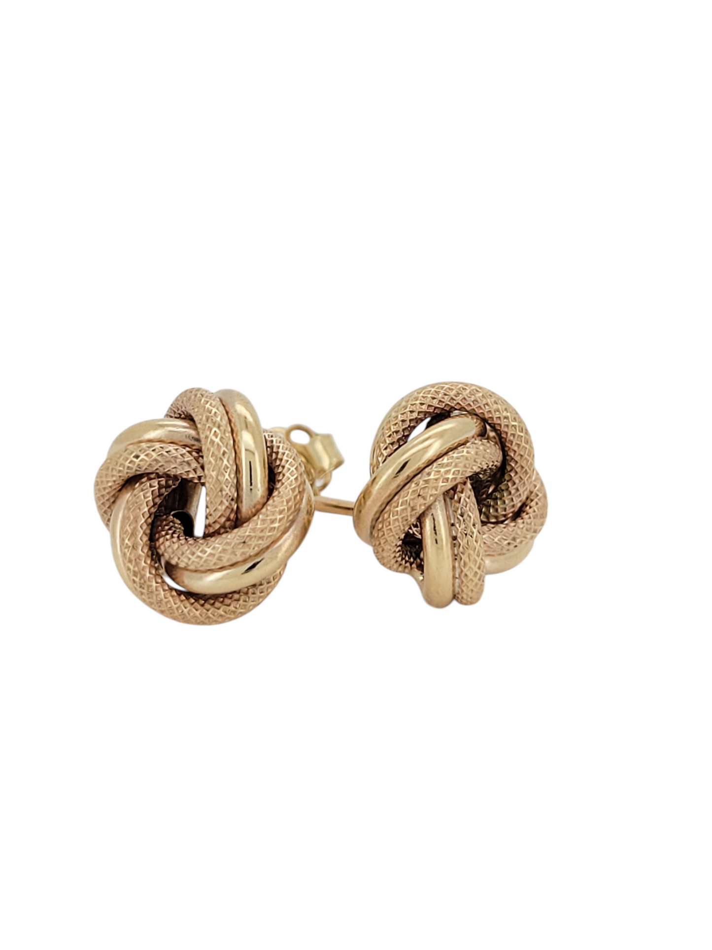 10K yellow gold knot style earrings