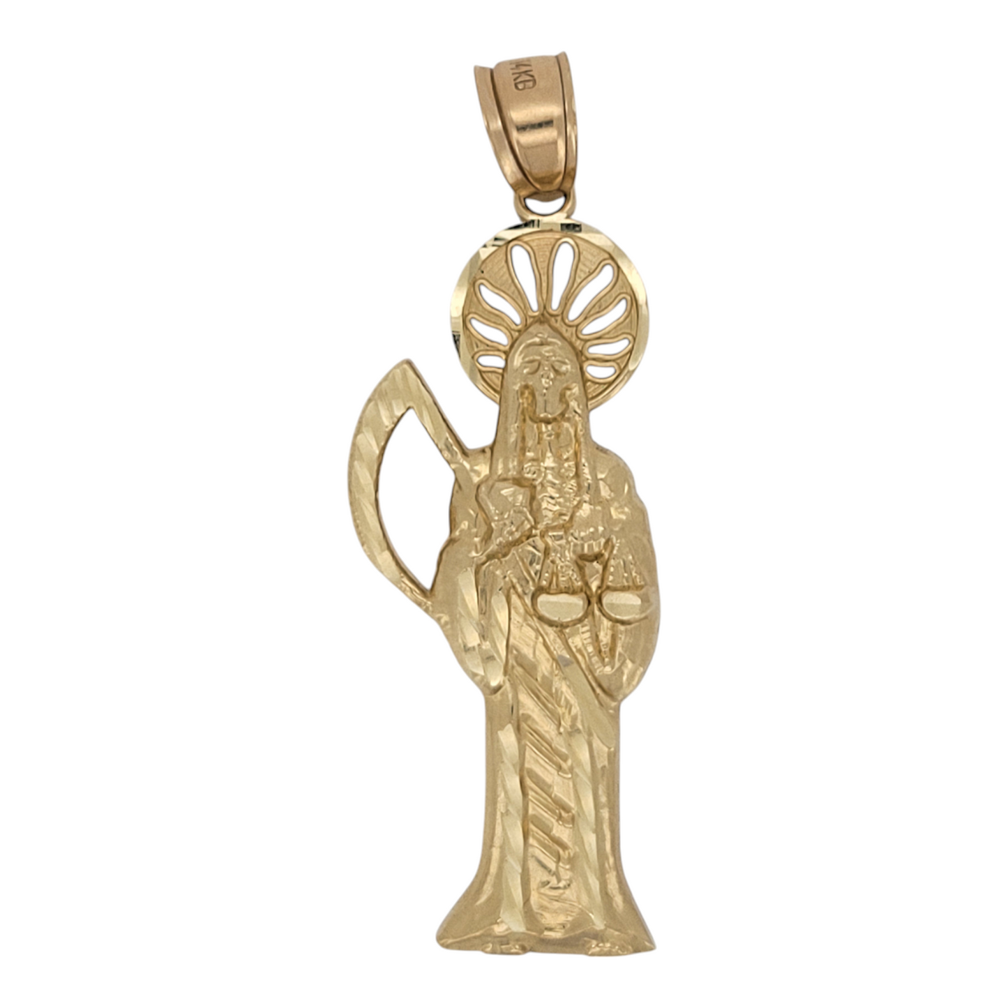 14K gold pendant. Santa Muerte.
