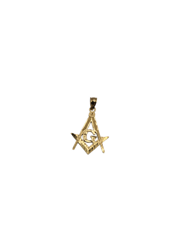 10K gold mason pendant