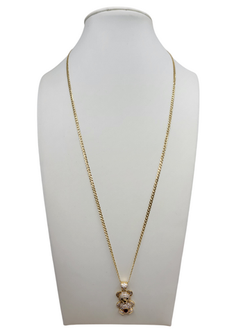 10K gold Cuban chain. Bear doje. 20in . 2mm