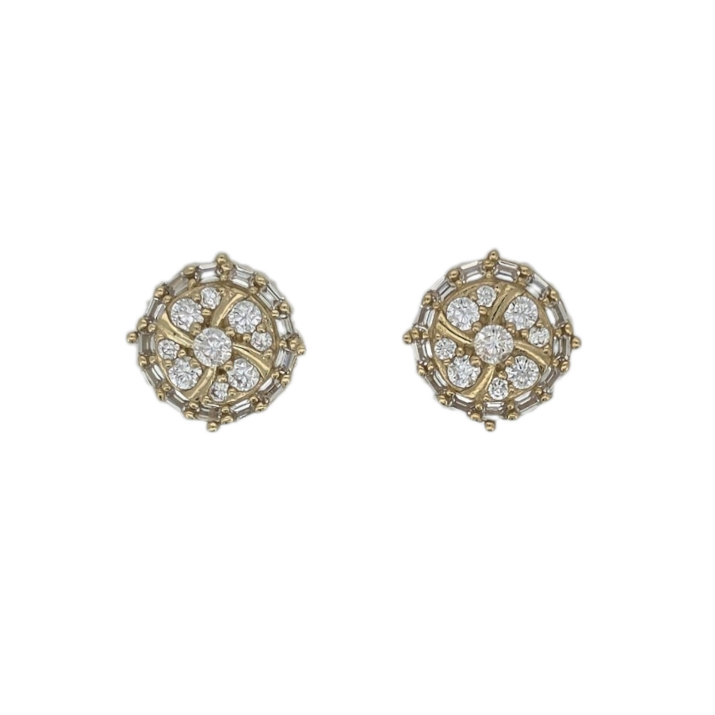 10k Gold Earrings. Cz Stone