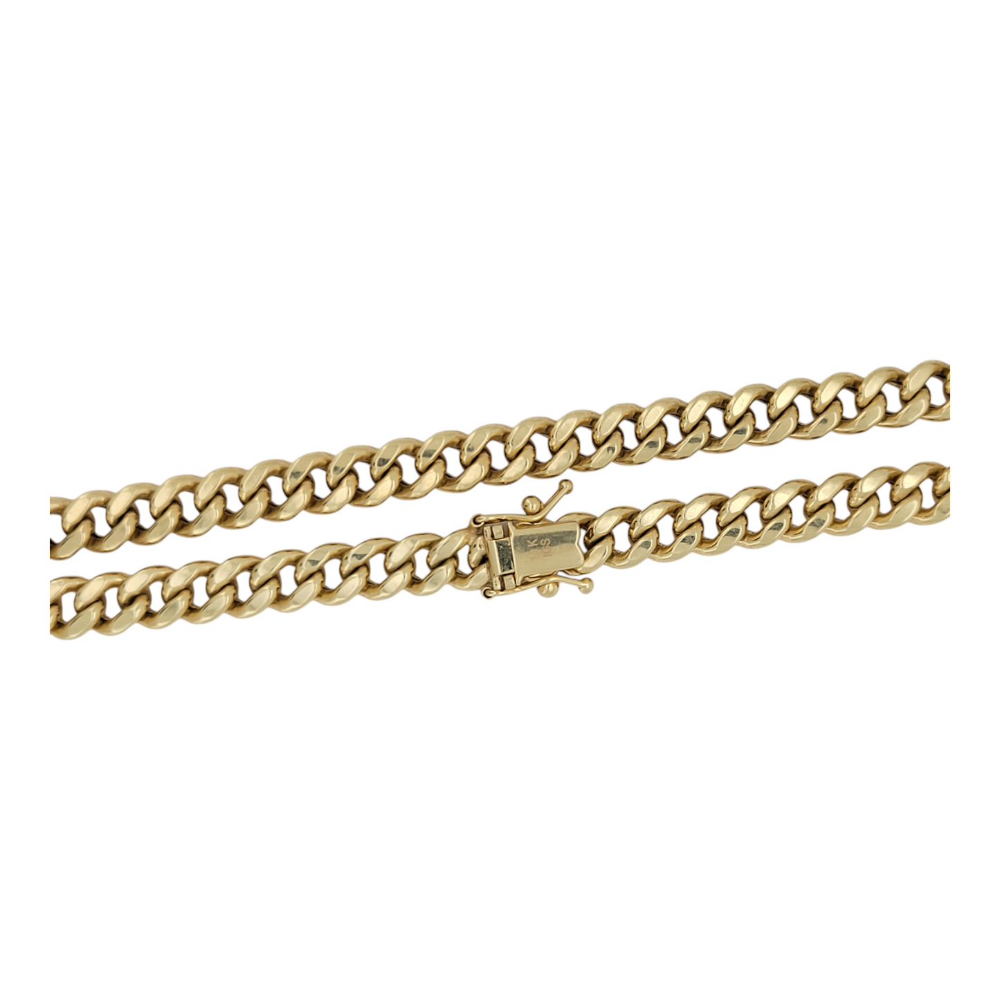 10K gold Cuban link chain. Box clasp. 24in . 6mm