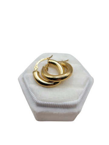 10K gold earrings. Plain. Size 2.