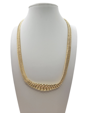 10K gold necklace. Princess cut style. 18in . 7-14mm